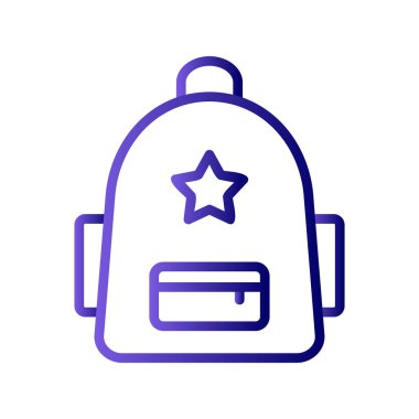 sırt çantası simgesi vektör illüstrasyonu