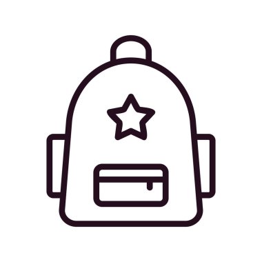 sırt çantası simgesi vektör illüstrasyonu