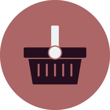 Alışveriş sepeti simgesi, vektör illüstrasyonu