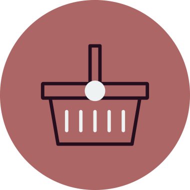 Alışveriş sepeti simgesi, vektör illüstrasyonu