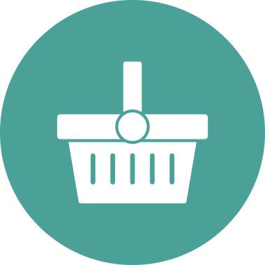 Alışveriş sepeti simgesi, vektör illüstrasyonu