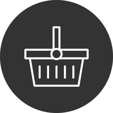 Alışveriş sepeti simgesi, vektör illüstrasyonu