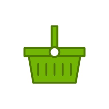 Alışveriş sepeti simgesi, vektör illüstrasyonu