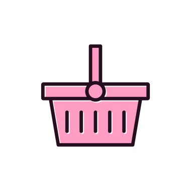 Alışveriş sepeti ikonu vektör illüstrasyonu