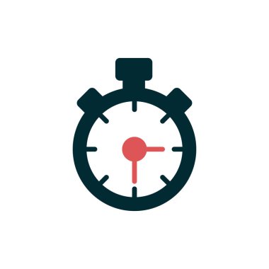 Stopwatch simgesi, düz vektör çizimi tasarımı