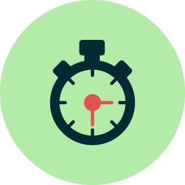 Stopwatch simgesi, düz vektör çizimi tasarımı