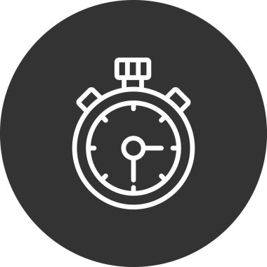 Stopwatch simgesi, düz vektör çizimi tasarımı