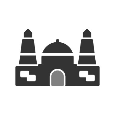 mosque icon vector, filled flat sign, solid pictogram isolated on white, logo illustration. temple symbol.