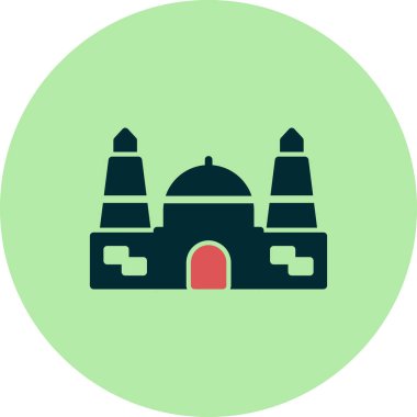 Modern cami simgesinin vektör illüstrasyonu