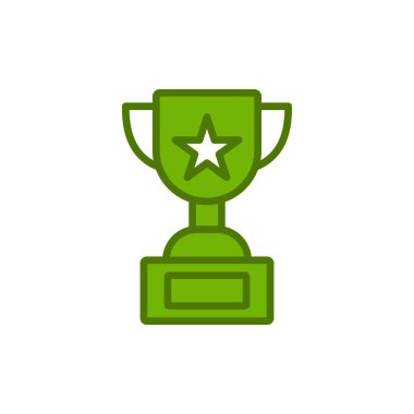 Kupa ikonu vektörü. Kazanan ödül işareti. izole edilmiş sınır sembolü çizimi