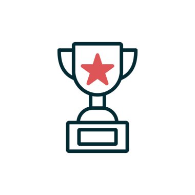 Kupa ikonu vektörü. İnce çizgi işareti. izole edilmiş sınır sembolü çizimi