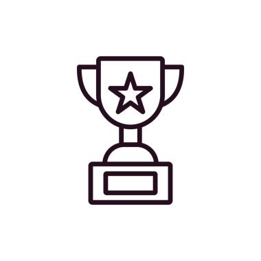 Kupa ikonu vektörü. İnce çizgi işareti. izole edilmiş sınır sembolü çizimi