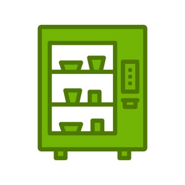Çekmeceli dolap ve yeşil arkaplan vektör illüstrasyon tasarımı
