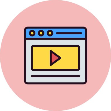 video pazarlama simgesi vektör illüstrasyonu