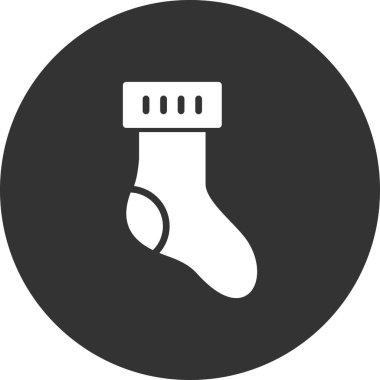 Beyaz arkaplanda izole edilmiş noel çorabı düz simgesi