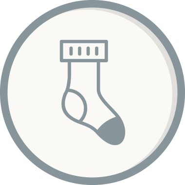 Yılbaşı çorap düz vektör simgesi.