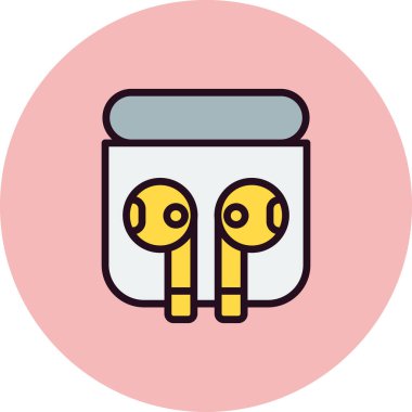 Kablosuz Kulaklıklar simgesi, vektör illüstrasyonu