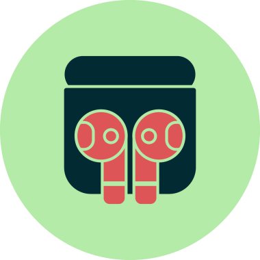 Kablosuz Kulaklıklar simgesi, vektör illüstrasyonu