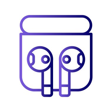 Kablosuz kulaklıklar, web simgesi basit illüstrasyon