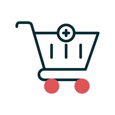 Alışveriş arabası simgesi vektör illüstrasyon grafik tasarımı