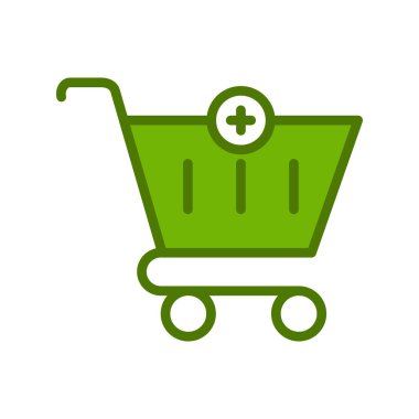 Alışveriş arabası simgesi vektör illüstrasyon grafik tasarımı