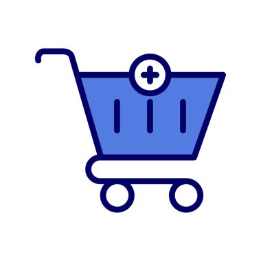 Alışveriş arabası simgesi vektör illüstrasyon grafik tasarımı