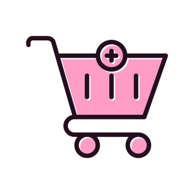 Alışveriş arabası simgesi vektör illüstrasyon grafik tasarımı