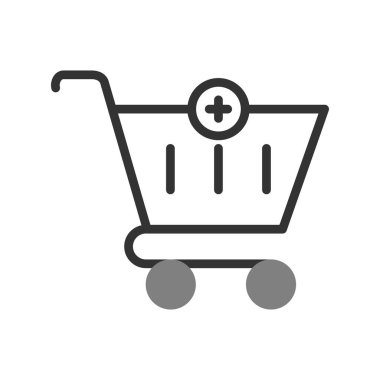 Alışveriş arabası simgesi vektör illüstrasyon grafik tasarımı