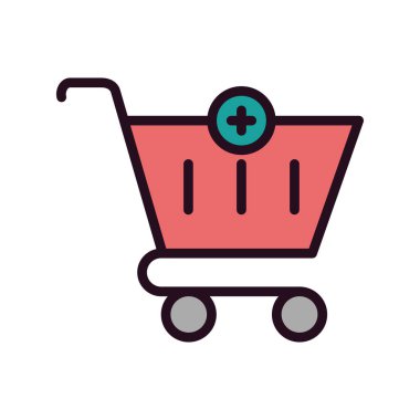 Alışveriş arabası simgesi vektör illüstrasyon grafik tasarımı