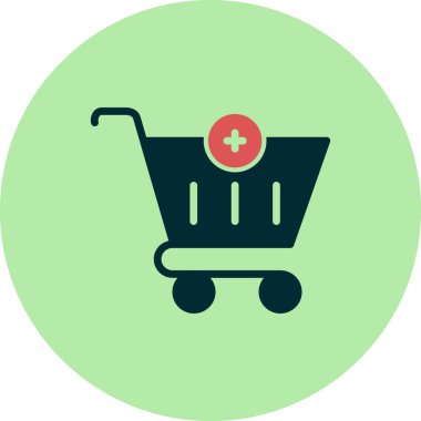 Alışveriş arabası simgesi vektör illüstrasyon grafik tasarımı