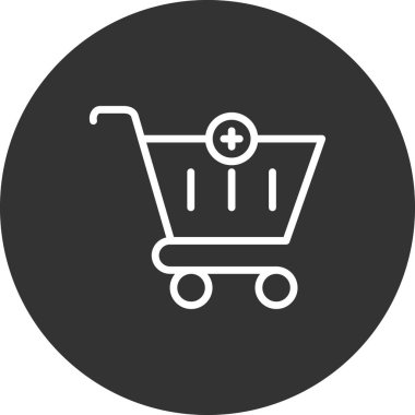 Alışveriş arabası simgesi vektör illüstrasyon grafik tasarımı