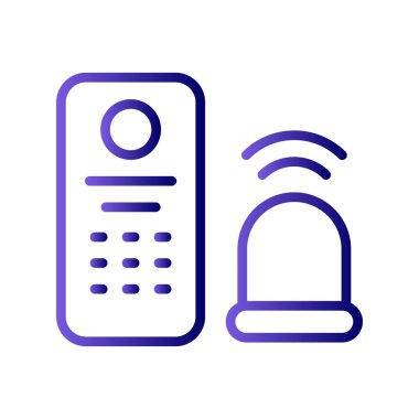 Alarm Sistemi simgesi, vektör illüstrasyonu