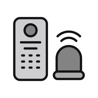 Alarm Sistemi simgesi, vektör illüstrasyonu