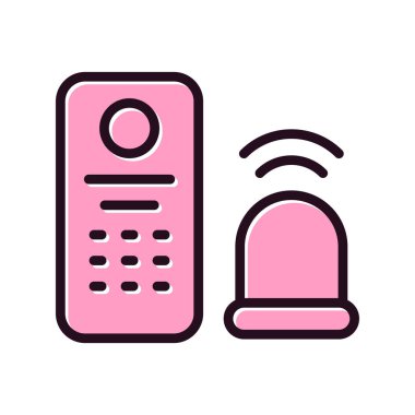 Alarm Sistemi simgesi, vektör illüstrasyonu