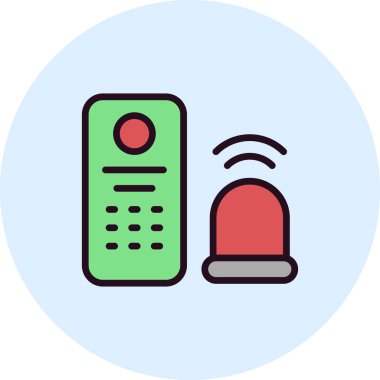 Alarm Sistemi simgesi, vektör illüstrasyonu