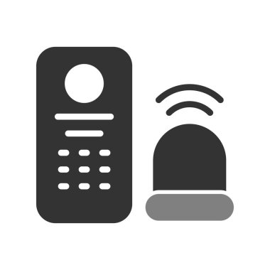 Alarm Sistemi simgesi, vektör illüstrasyonu