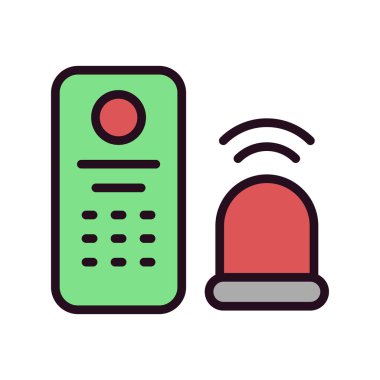 Alarm Sistemi simgesi, vektör illüstrasyonu