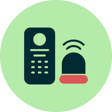 Alarm Sistemi simgesi, vektör illüstrasyonu