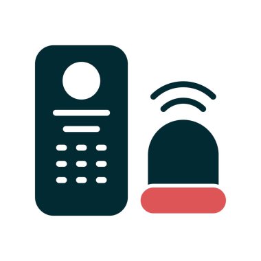 Alarm Sistemi simgesi, vektör illüstrasyonu