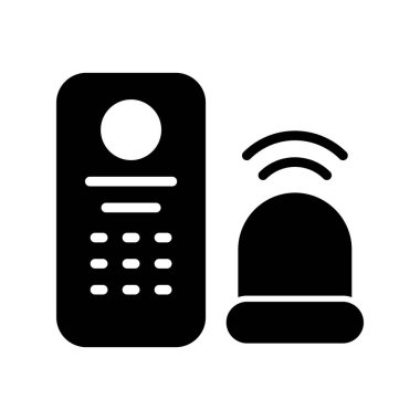 Alarm Sistemi simgesi, vektör illüstrasyonu