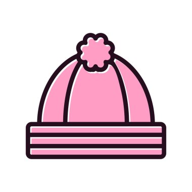 Beanie, ikon, vektör illüstrasyonu