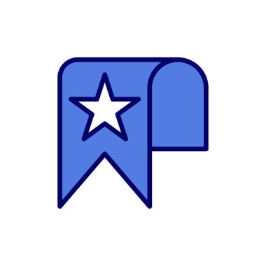 Yıldız simgesi, vektör illüstrasyonlu yer imi