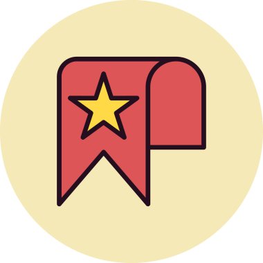 Yıldız simgesi, vektör illüstrasyonlu yer imi