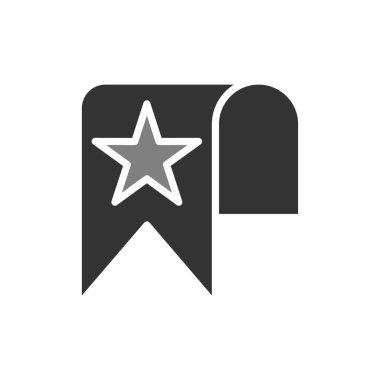 Yıldız simgesi, vektör illüstrasyonlu yer imi