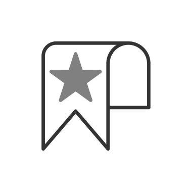 Yıldız simgesi, vektör illüstrasyonlu yer imi