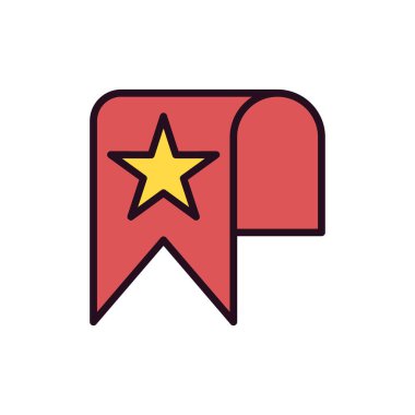 Yıldız simgesi, vektör illüstrasyonlu yer imi