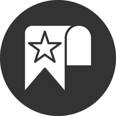 Yıldız simgesi, vektör illüstrasyonlu yer imi