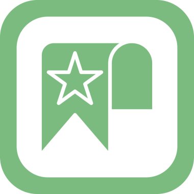 Yıldız simgesi, vektör illüstrasyonlu yer imi