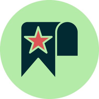 Yıldız simgesi, vektör illüstrasyonlu yer imi