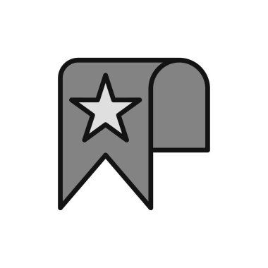 Yıldız simgesi, vektör illüstrasyonlu yer imi